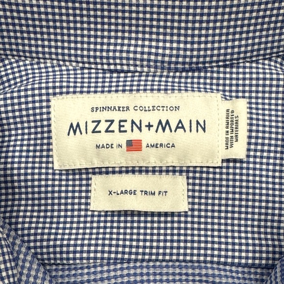 Mizzen+Main Navy Checkered Dress Shirt - Picture 2 of 7